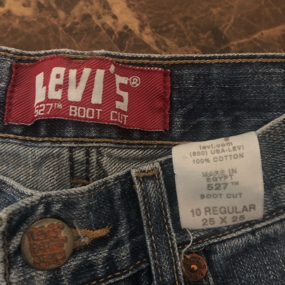 levi 527 boys jean 10 regular fit bootcut Mid rise blue denim pant 25x24 - Picture 4 of 5